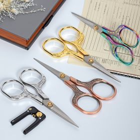 4pcs Plum blossom retro scissors stainless steel household scissors window decoration wool embroidery scissors handmade student office small scissors