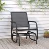 Garden Glider Chair Black Textilene and Steel 24.0 x 29.9 x 34.3 in