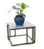 14.5" Granite Marble Black / Gold Plant Stand