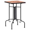 Side Table Terracotta and Black Iron and Ceramic Small Durable