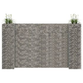 Gabion Planter Silver Steel wire Large Decorative Inlays