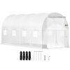 VEVOR Walk-in Tunnel Greenhouse, 15 x 6.5 x 7 ft Portable Plant Hot House w/ Galvanized Steel Hoops, 1 Top Beam, Diagonal Poles