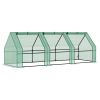 Outsunny 9' x 3' x 3' Portable Mini Greenhouse Outdoor Garden with Large Zipper Doors and Water/UV PE Cover, Green