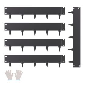 Steel Landscape Edging 5 Packs 39x5in Rust-Resistant Edging Border Black