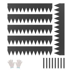 Steel Landscape Edging 6 Packs 40 x 8in Rust-Resistant Garden Edging Border Black
