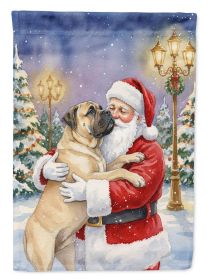 Bullmastiff with Santa Claus Garden Flag Mailbox Decorative Yard Banner Outside Patio Artwork for Flower Beds, Garden Size, Multicolor