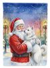 American Eskimo with Santa Claus Garden Flag Mailbox Decorative Yard Banner Outside Patio Artwork for Flower Beds, Garden Size, Multicolor
