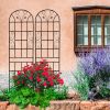 2 Pack Metal Garden Trellis 86.7" x 19.7" Rustproof Trellis for Climbing Plants Outdoor Flower Support Black