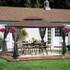 13x10 Outdoor Patio Gazebo Canopy Tent With Ventilated Double Roof And Mosquito net(Detachable Mesh Screen On All Sides),Suitable for Lawn, Garden
