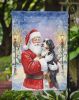 Bernedoodle with Santa Claus Garden Flag Mailbox Decorative Yard Banner Outside Patio Artwork for Flower Beds, Garden Size, Multicolor