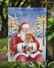 Brussels Griffon with Santa Claus Garden Flag Mailbox Decorative Yard Banner Outside Patio Artwork for Flower Beds, Garden Size, Multicolor