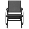Garden Glider Chair Black Textilene and Steel 24.0 x 29.9 x 34.3 in