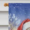 Pug with Santa Claus House Flag Large Porch Sleeve Pole Decorative Outside Yard Banner Artwork Wall Hanging, Polyester, House Size, Multicolor
