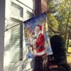 Seal Point Cat with Santa Claus House Flag Large Porch Sleeve Pole Decorative Outside Yard Banner Artwork Wall Hanging, Polyester, House Size