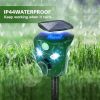 Electric Solar Powered Ultrasonic Animal Repeller 360° Ultrasonic Animal Driver with Motion Sensor LED Flashing Lights Waterproof Outdoor Animal Repel