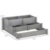 Outsunny 3 Tier Elevated Wood Flower Box Raised Garden Bed with Water Draining Fabric for Soil Gray for Vegetables Herbs