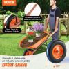 VEVOR Wheelbarrow Cart, 5 Cu. Ft. Load & 265 lbs Capacity, One Wheel Garden Dump Cart, Garden Wagon with Metal Handle & 16" Wide Track Wheels