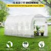VEVOR Walk-in Tunnel Greenhouse, 15 x 6.5 x 7 ft Portable Plant Hot House w/ Galvanized Steel Hoops, 1 Top Beam, Diagonal Poles