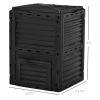 Outsunny Garden Compost Bin 80 Gallon Outdoor Large Capacity Composter Fast Create Fertile Soil Aerating Box, Easy Assembly, Black