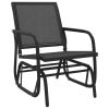 Garden Glider Chair Black Textilene and Steel 24.0 x 29.9 x 34.3 in