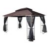 13x10 Outdoor Patio Gazebo Canopy Tent With Ventilated Double Roof And Mosquito net(Detachable Mesh Screen On All Sides),Suitable for Lawn, Garden