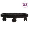 Plant Trolley Set of 2 Black Polypropylene Diameter 11.8 in
