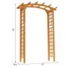 Outsunny Round Garden Arbor 7.5 ft Fir Wood Archway for Climbing Plants Pergola Style Wedding Ceremony Yellow