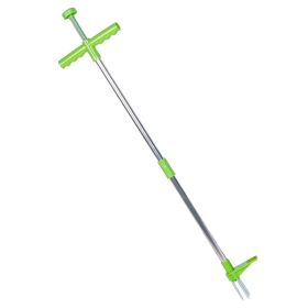Weed Puller Twister Stand Up Root Removal Hand Tool 3 Claws Aluminum Grass Manual Remover 38.98in Long Handle With Foot Pedal (Color: Silver)