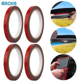 4 Rolls Car Double Sided Tapes Heavy Duty Double Sided Foam Tapes Strong Mounting Adhesive Tapes (Color: Red)