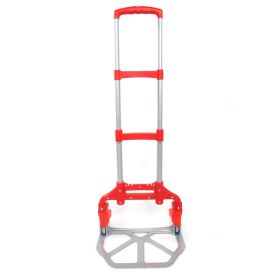 Portable Foldable Telescopic Trolley (Color: Red)