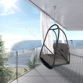 JESE Swing Egg Chair – Foldable Hanging Chair for Indoor & Outdoor Use – 300lbs Capacity (Color: Black)