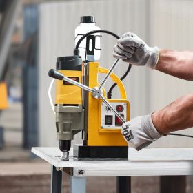 Magnetic Drill 1450W 2878 Lbf Mag Drill Press 2 In Boring Diameter 6 Bits Yellow (Option: Yellow)
