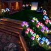 4 Pack Solar Lights With 16 Bigger Artificial Lily Flowers, Multi-Color Changing Lights